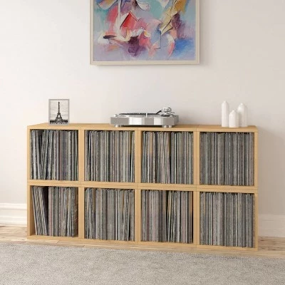 Way Basics Eco Stackable Vinyl Record Storage Cube Natural Wood Grain 5 Way Basics Eco Stackable Vinyl Record Storage Cube Natural Wood Grain - Image 3