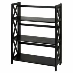 3 Shelf X Design Folding Bookcase - Flora Home Black -Bookshelves Sales Shop unnamed file 815