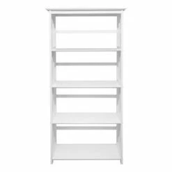 63" 5 Shelf Bookcase White - Flora Home