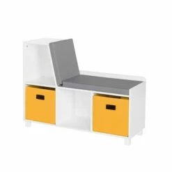RiverRidge Home Kids' Book Nook Collection Cubby Storage Bench with 2 Bins - RiverRidge Gray -Bookshelves Sales Shop unnamed file 829