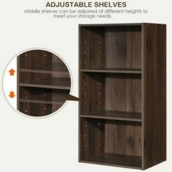 Costway 3 Open Shelf Bookcase Modern Multi-functional Storage Display Cabinet Walnut -Bookshelves Sales Shop unnamed file 87