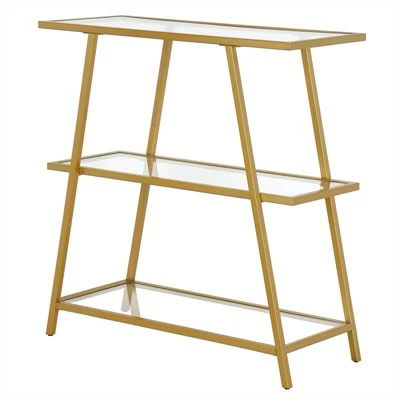 Henn& Hart 36 in. Brass Metal Bookcase - Henn&Hart 8 Henn& Hart 36 in. Brass Metal Bookcase - Henn&Hart - Image 6