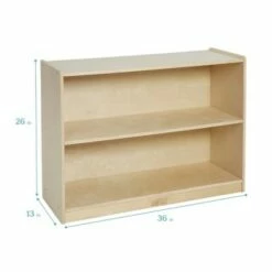 ECR4Kids Birch 2 Shelf Storage Cabinet with Back, Wood Book Shelf Organizer