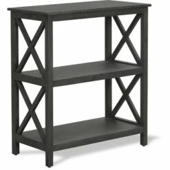26.4" Thompson 2 Tier Shelf Dark Gray - ClickDecor