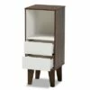 31.22" Senja Two-Tone Finished Wood 2 Drawer Bookcase White/Walnut - Baxton Studio 1 31.22" Senja Two-Tone Finished Wood 2 Drawer Bookcase White/Walnut - Baxton Studio -Bookshelves Sales Shop unnamed file 930