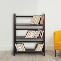 38" Folding 3 Tier Bookshelf Stackable - Flora Home Walnut 24 38" Folding 3 Tier Bookshelf Stackable - Flora Home Walnut -Bookshelves Sales Shop unnamed file 950