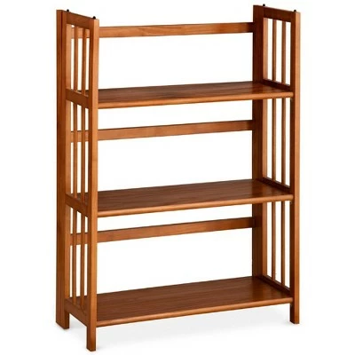 38" Folding 3 Tier Bookshelf Stackable - Flora Home Walnut 15 38" Folding 3 Tier Bookshelf Stackable - Flora Home Walnut - Image 13