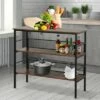 HomCom 3-Tier Industrial Style Storage Metal Wooden Shelf -Bookshelves Sales Shop unnamed file 954