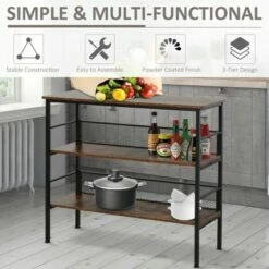 HomCom 3-Tier Industrial Style Storage Metal Wooden Shelf -Bookshelves Sales Shop unnamed file 956