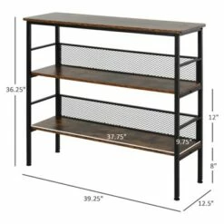 HomCom 3-Tier Industrial Style Storage Metal Wooden Shelf -Bookshelves Sales Shop unnamed file 957