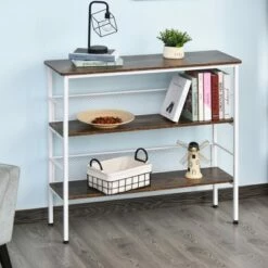 HomCom 3-Tier Industrial Style Storage Metal Wooden Shelf -Bookshelves Sales Shop unnamed file 962
