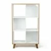 Morgan Mid-Century 6 Cube Toy Storage Organizer Wood/White - Humble Crew