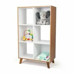Morgan Mid-Century 6 Cube Toy Storage Organizer Wood/White - Humble Crew -Bookshelves Sales Shop unnamed file 966
