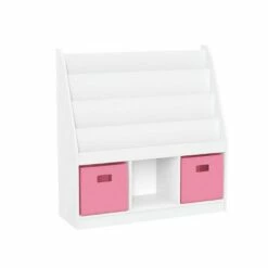 Kids' Bookrack with 3 Cubbies and 2 Bins - RiverRidge Home Pink 11 Kids' Bookrack with 3 Cubbies and 2 Bins - RiverRidge Home Pink -Bookshelves Sales Shop unnamed file 97