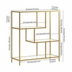 Henn& Hart 40" Tall Brass Finish Bookcase - Henn&Hart 14 Henn& Hart 40" Tall Brass Finish Bookcase - Henn&Hart -Bookshelves Sales Shop unnamed file 973