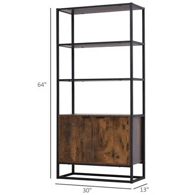 HomCom Storage Cabinet Bookcase with 3 Open Shelves 6 HomCom Storage Cabinet Bookcase with 3 Open Shelves - Image 4